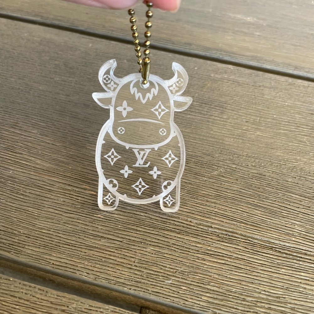 Hand made Acrylic Louis Vuitton key chain (Year of the Cow)